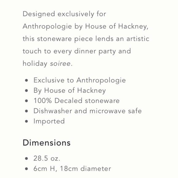 Anthropologie House Of Hackney Bowl New In Box - Picture 5 of 11